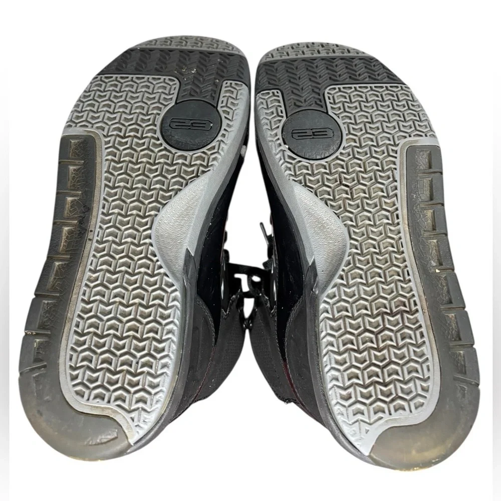 Jordan Ol School Black and Gray Gloss Accent High-Top Sneakers, Size 8